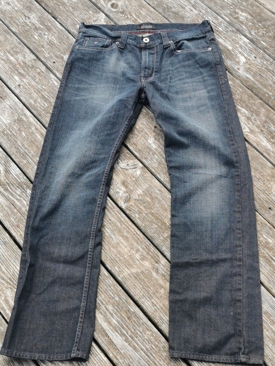 Guess Other - Men's Y2K Guess Dark Wash Indigo Jeans with Rear Zipper Details. Size 33X32
